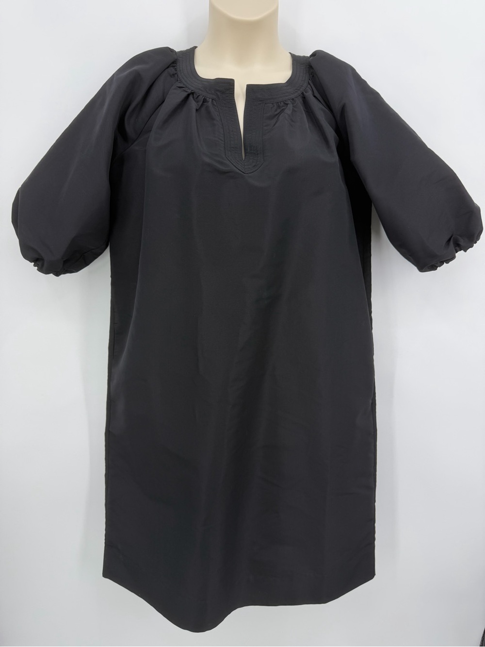 Ann Mashburn Silk Taffeta Popover Dress Black Size M